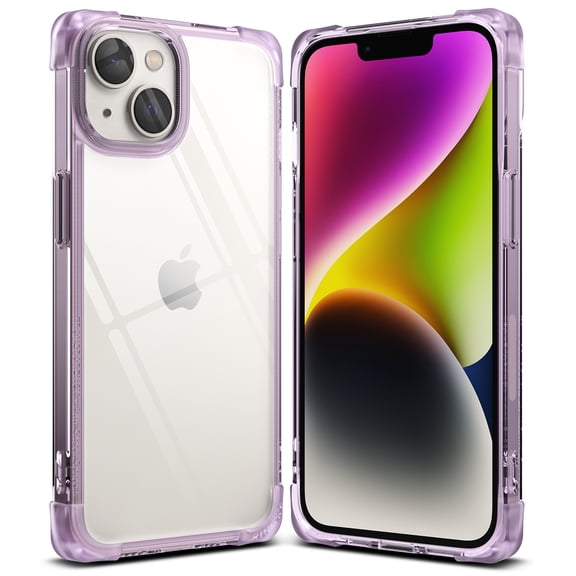 Ringke Fusion Bumper [Reinforced Corner] Compatible with iPhone 14 Case 6.1 Inches, Transparent Shockproof Protective Cover for Women, Men - Clear Purple