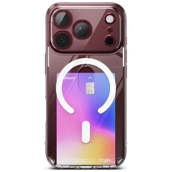 Ringke Fusion Card Magnetic iPhone 18 Pro MagSafe Wallet Case, Anti-Yellowing Transparent Card Holder, Holds 1 Card, Camera Control Button Cover, Shockproof, Wireless Charging - Clear