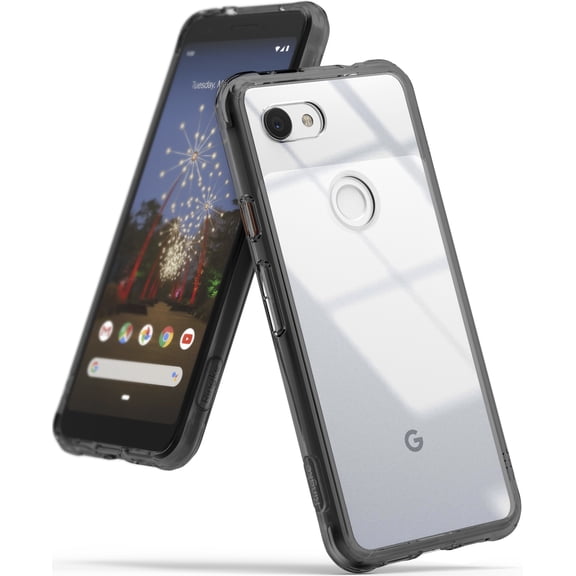 Ringke Fusion Case Compatible with Google Pixel 3a XL, Transparent PC Back TPU Bumper Drop Protection Phone Cover - Smoke Black
