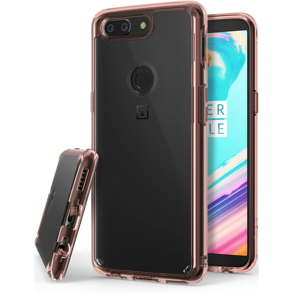 Ringke Fusion Case Compatible with OnePlus 5T, Transparent PC Back TPU Bumper Drop Protection Phone Cover - Rose Gold