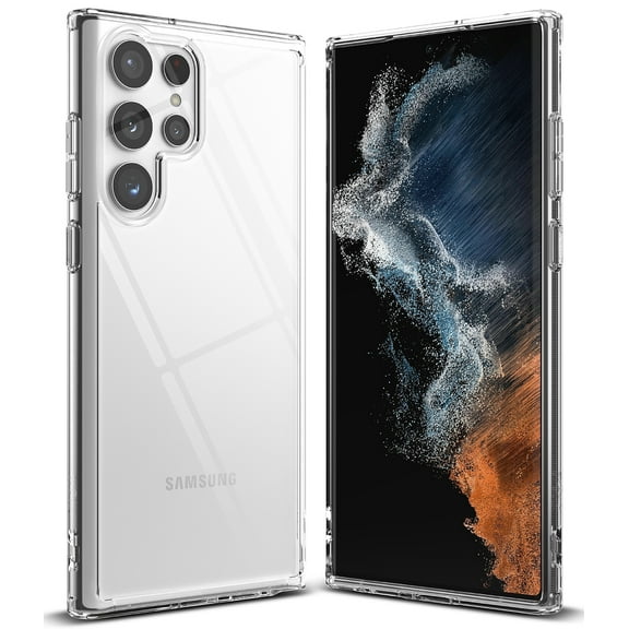 Ringke Fusion Case Compatible with Samsung Galaxy S22 Ultra, Transparent PC Back TPU Bumper Drop Protection Phone Cover - Clear