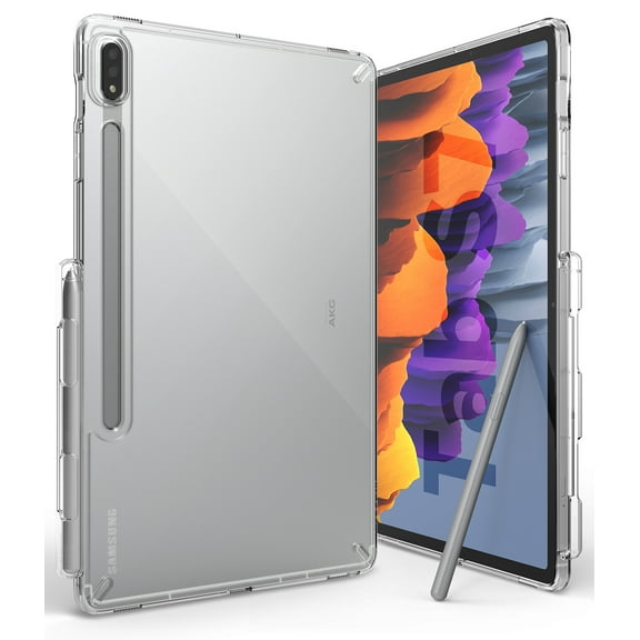 Ringke Fusion Case Compatible with Samsung Galaxy Tab S8 / Galaxy Tab S7, Transparent PC Back TPU Bumper Drop Protection - Clear