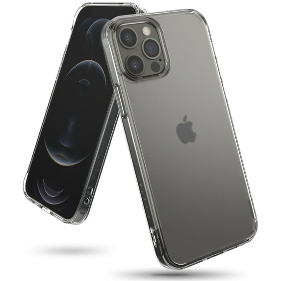 Ringke Fusion Case Compatible with iPhone 12 Pro / 12, Transparent PC Back TPU Bumper Drop Protection Phone Cover - Smoke Black
