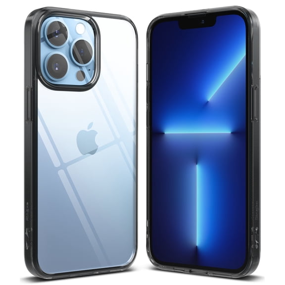 Ringke Fusion Case Compatible with iPhone 13 Pro Max, Transparent PC Back TPU Bumper Drop Protection Phone Cover - Smoke Black