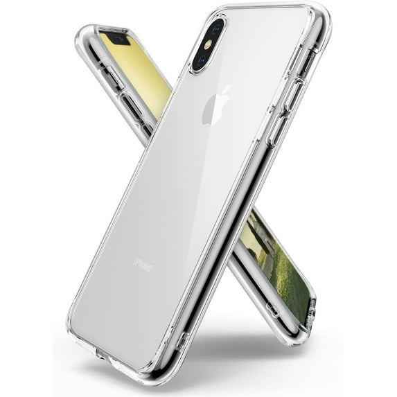 Ringke Fusion Case Compatible with iPhone X, Transparent PC Back TPU Bumper Drop Protection Phone Cover - Clear