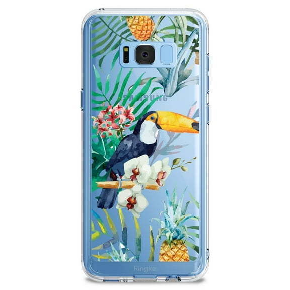 Ringke Fusion Deco Case Compatible with Samsung Galaxy S8, Transparent PC Back Cover with Deco Sheet - Aloha Paradise