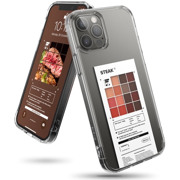 Ringke Fusion Design Case Compatible with iPhone 12 Pro Max, Designed PC Back TPU Bumper Drop Protection Phone Cover - Steak