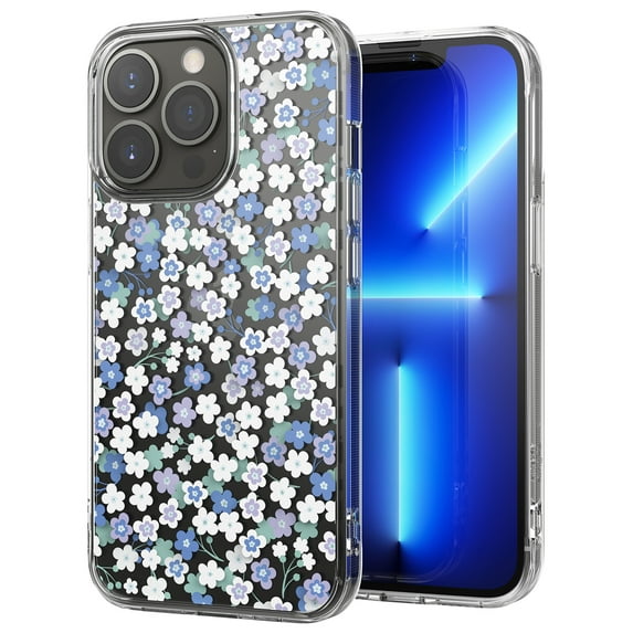 Ringke Fusion Design Case Compatible with iPhone 13 Pro, Designed PC Back TPU Bumper Drop Protection Phone Cover - Wild Flowers