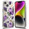 thumbnail image 1 of Ringke Fusion Design Compatible with iPhone 14 Plus Case, Transparent 3D Print Design Hard Back with Shockproof Clear Bumper Cover - Purple Rose, 1 of 11