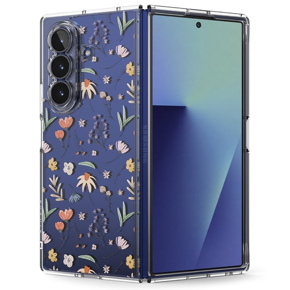 Ringke Fusion Design [Floral Design] for Galaxy Z Fold 7 Case, Precise Camera Cutouts Shockproof Hybrid Cover - Dry Flowers