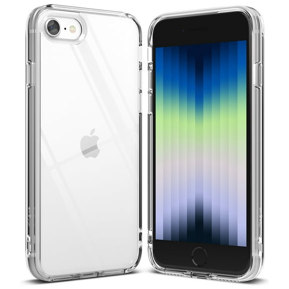 Ringke Fusion Edge Case Compatible with iPhone SE 2022, Hard Back with Flat Sides Bumper - Clear