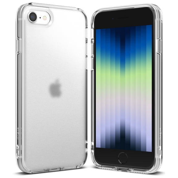 Ringke Fusion Edge Case Compatible with iPhone SE 2022, Transparent Flat Side Bumper - Matte Clear