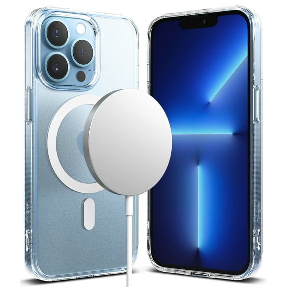 Ringke Fusion Magnetic Case Compatible with iPhone 13 Pro, Anti-Fingerprint Frost Hard Back Shockproof Bumper Cover Compatible with MagSafe - Matte Clear