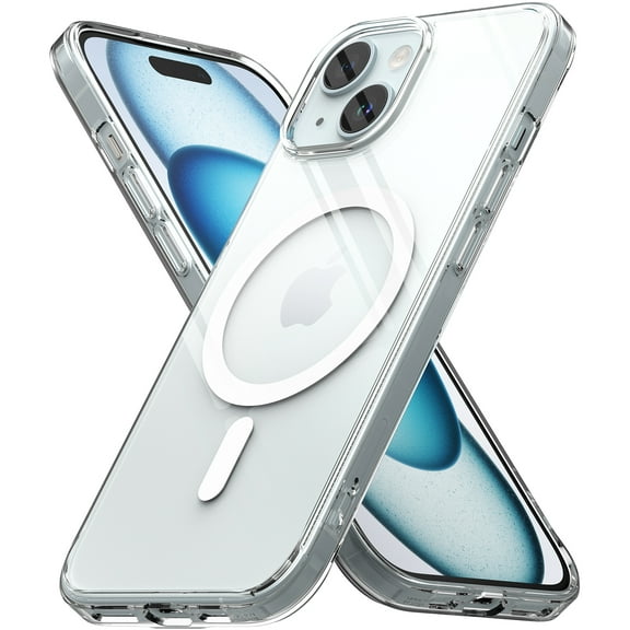 Ringke Fusion Magnetic [Compatible with MagSafe] Designed for iPhone 15 Case, Transparent Scratch Resistant Shockproof Bumper Phone Cover - Clear