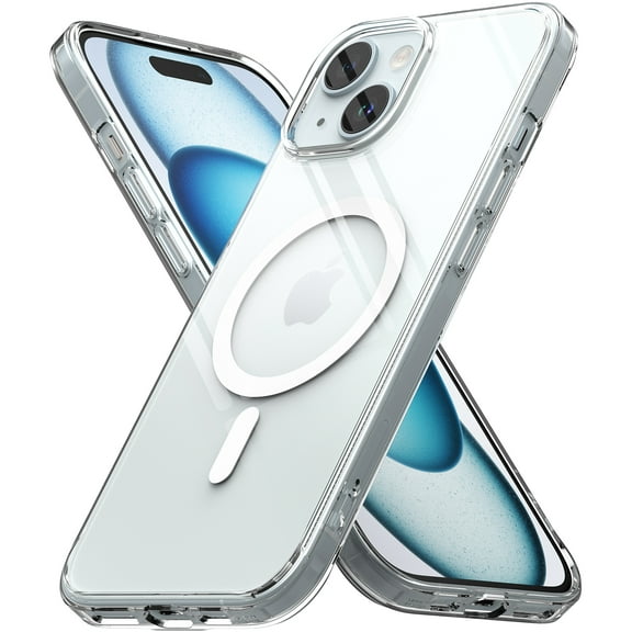 Ringke Fusion Magnetic [Feels Good in The Hand] Compatible with iPhone 15 Plus, Anti-Yellowing Technology Non-Slip Enhanced Grip Smudge Proof Cover - Clear