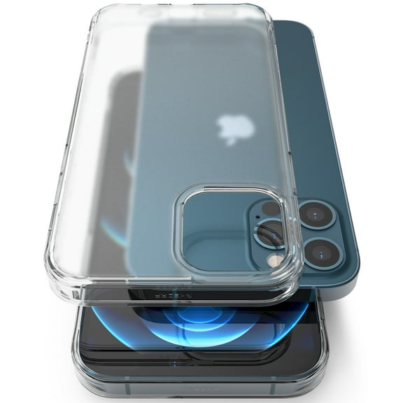 Ringke Fusion Matte Case Compatible with iPhone 12 Pro / 12, Translucent PC Back TPU Bumper Drop Protection Phone Cover - Clear