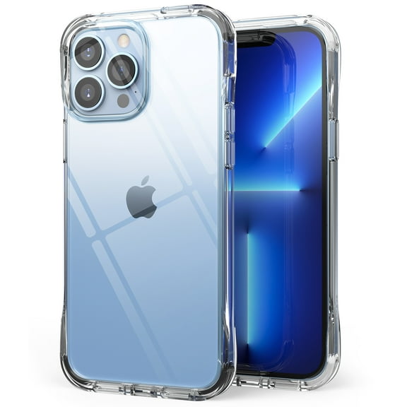 Ringke Fusion Plus Case Compatible with iPhone 13 Pro Max, Shockproof Flexible Bumper - White/Black