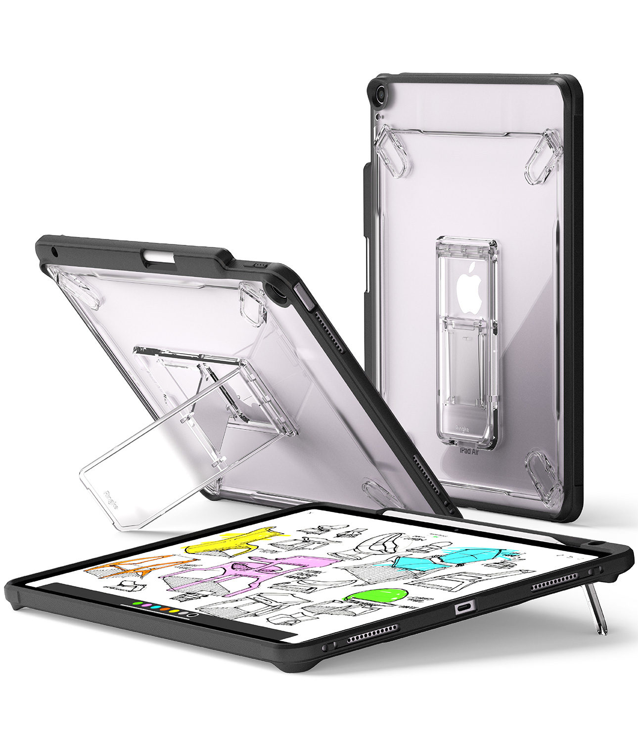 Ringke Fusion Sketch Stand Case For IPad Air 13" (M3 2025 & M2 2024) - 4 Kickstand Modes, Pencil Holder, Non-Yellowing, Black