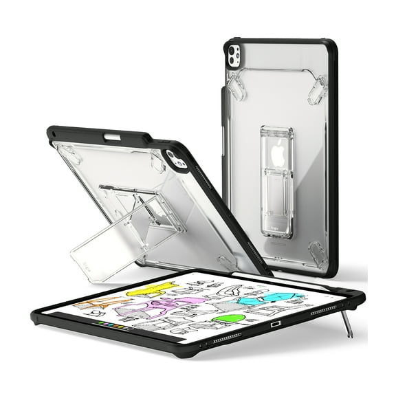 Ringke Fusion Sketch Stand for iPad Pro 13" (M4) Case, Anti-Yellowing TPU Ergonomic Tilt Tablet Stand Holder - Black