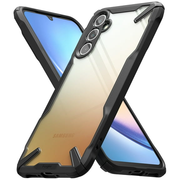 Ringke Fusion-X [Anti-Scratch Dual Coating] Compatible with Samsung Galaxy A34 5G Case, Augmented Bumper Clear Hard Back Shockproof Advanced Protective Cover Designed for Samsung A34 5G Case - Black