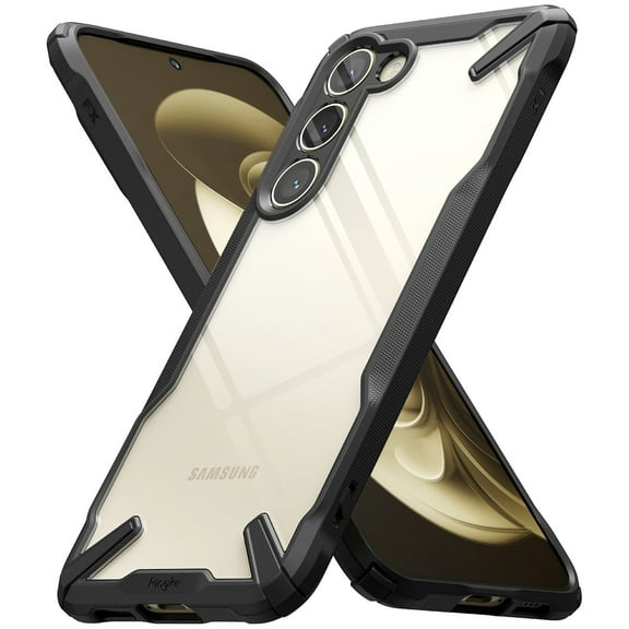 Ringke Fusion-X [Anti-Scratch Dual Coating] Compatible with Samsung Galaxy S23 5G Case, Augmented Bumper Clear Hard Back Heavy Duty Shockproof Advanced Protective Cover - Black