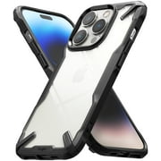 Ringke Fusion-X [Anti-Scratch Dual Coating] Compatible with iPhone 14 Pro Case 6.1 Inches, Augmented Bumper Clear Hard Back Heavy Duty Shockproof Advanced Protective Cover - Black