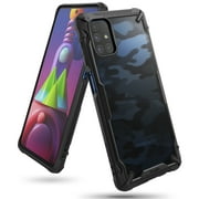 Ringke Fusion-X Case Compatible with Samsung Galaxy M51, Transparent Hard Back Shockproof Advanced Bumper Cover - Camo Black