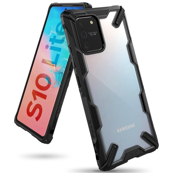 Ringke Fusion-X Case Compatible with Samsung Galaxy S10 Lite, Transparent Hard Back Shockproof Advanced Bumper Cover - Black
