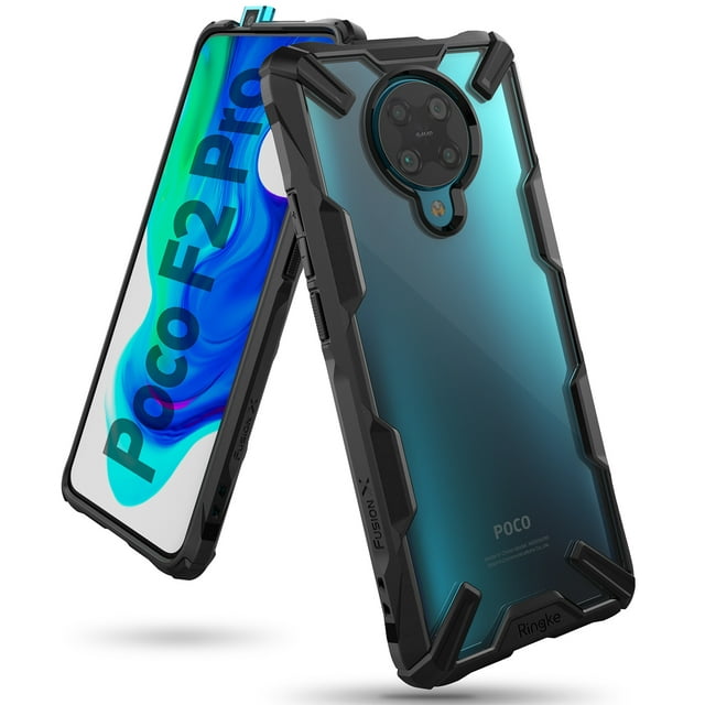Ringke Fusion-X Case Compatible with Xiaomi Redmi K30 Pro / Poco F2 Pro, Transparent Hard Back Shockproof Advanced Bumper Cover - Black