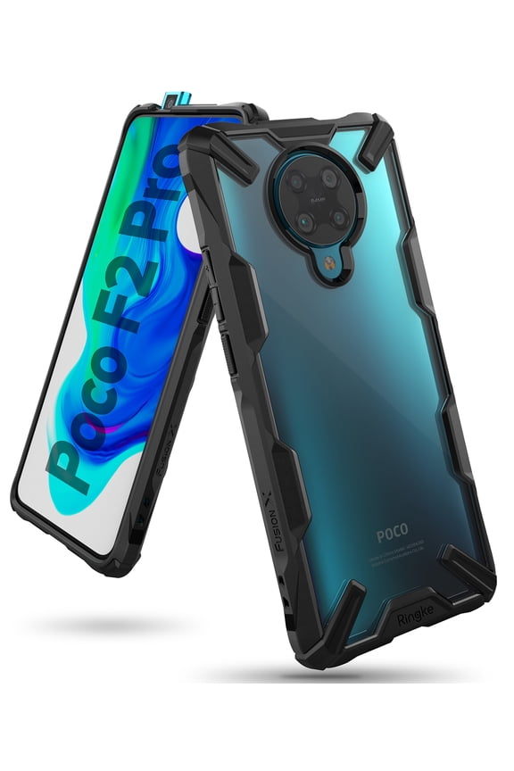 Fusion-X Case Compatible with Xiaomi Redmi K30 Pro / Poco F2 Pro, Transparent Hard Back Shockproof Advanced Bumper Cover - Black