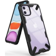 Ringke Fusion-X Case Compatible with iPhone 11, Transparent Hard Back Shockproof Advanced Bumper Cover - Black