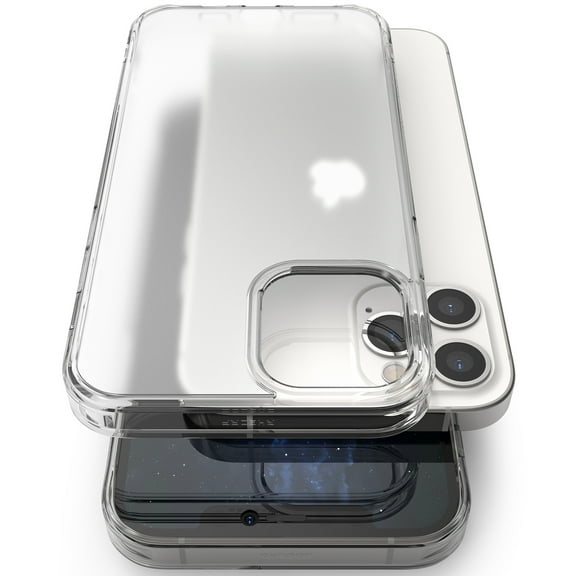 Ringke Fusion-X Case Compatible with iPhone 12 Pro Max, Transparent Hard Back Shockproof Advanced Bumper Cover - Black