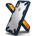 thumbnail image 1 of Ringke Fusion-X Case Compatible with iPhone XR, Transparent Hard Back Shockproof Advanced Bumper Cover - Navy, 1 of 7