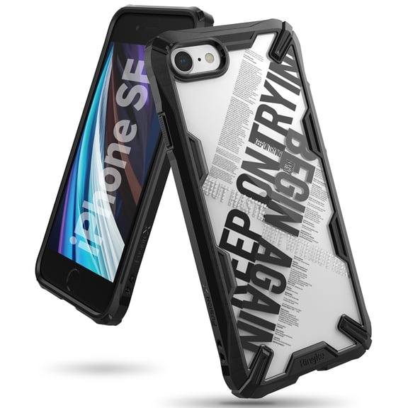 Ringke Fusion-X Compatible with iPhone SE 2022 / 2020 / 8 / 7 Case, Design Hard Back Shockproof Bumper Cover - Cross