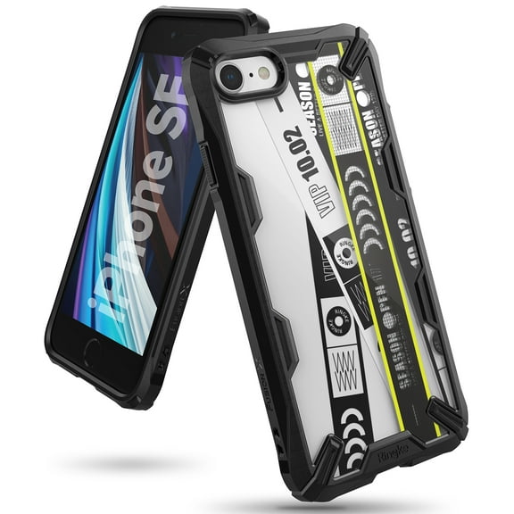 Ringke Fusion-X Compatible with iPhone SE 2022 / 2020 / 8 / 7 Case, Design Hard Back Shockproof Bumper Cover - Ticket Band