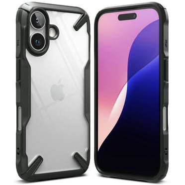 Ringke Fusion-X for iPhone 16 Plus Case, Shockproof Rugged Heavy Duty Protection TPU Bumper Phone Cover - Black