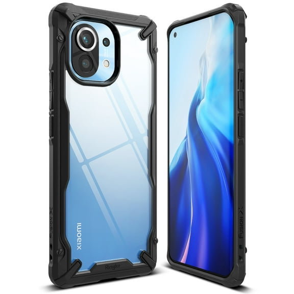 Ringke Fusion-x Compatible with Xiaomi Mi 11, Transparent Shockproof Bumper Phone Case - Black