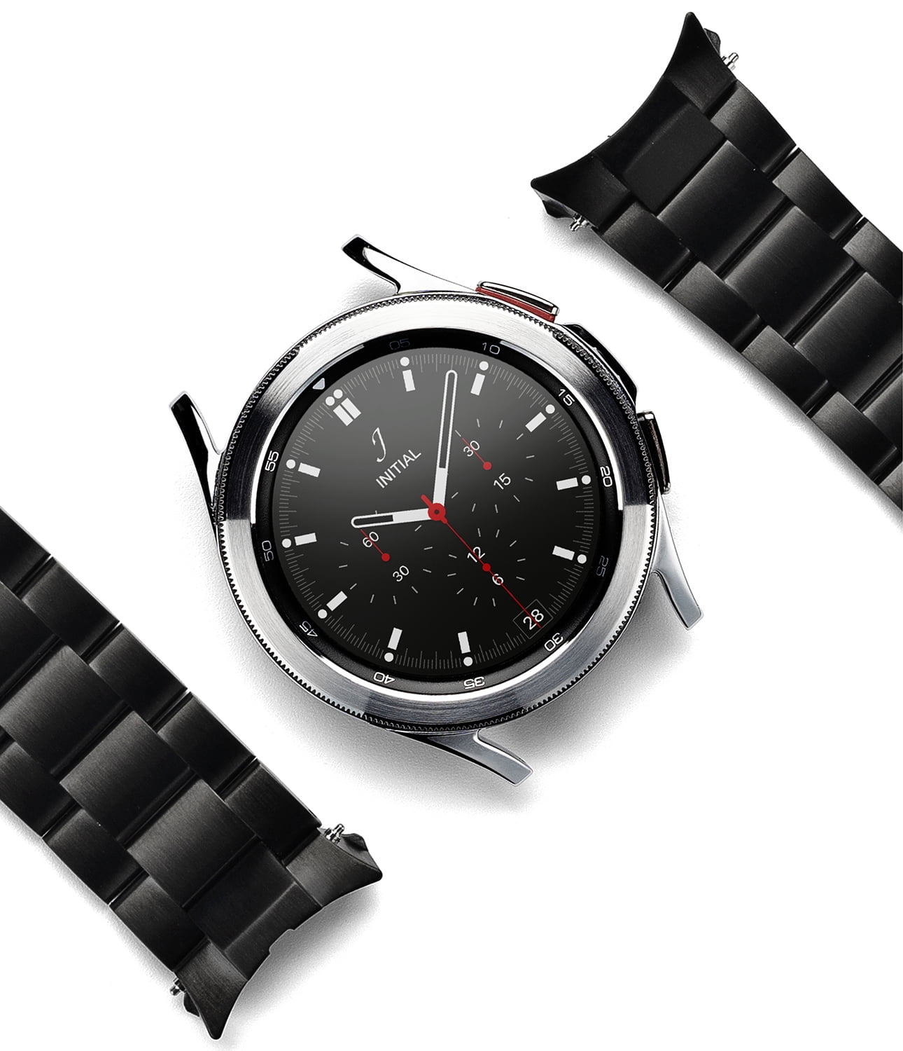 Ringke Galaxy Watch 4 Classic 42mm Band Metal One, Stainless Steel Smartwatch Band Replacement - Black