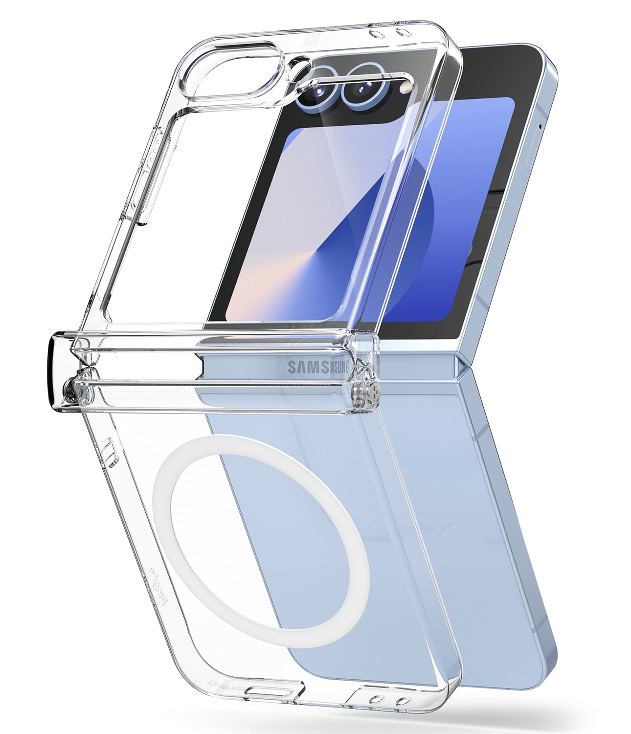 Ringke Galaxy Z Flip 6 / 7 FE [Slim Hinge Magnetic] Hinge Protection Anti-Yellowing Protective Phone Case Compatible with Magsafe - Matte Clear