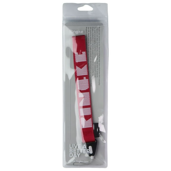 Ringke [Hand Strap] for Cell Phone Cases, Keys, Cameras & ID QuikCatch Lanyard Adjustable String - Lettering Red