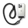 thumbnail image 1 of Ringke Holder Link Black Strap [Strap + Phone Tether Tab] for Cell Phone Case, Adjustable Lanyard Strap with Anti-Tearing Technology Nylon Pads for Universal Smartphone - Black & White, 1 of 11