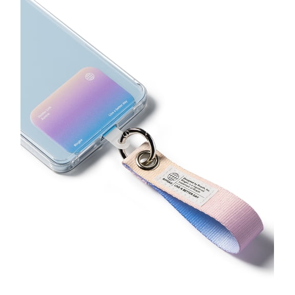Ringke Holder Link Eyelet Keyring for [Round Carabiner] Strap, Durable Finger [Round Carabiner] Strap for Phone Case, Camera & ID with Tether Tab - Aurora