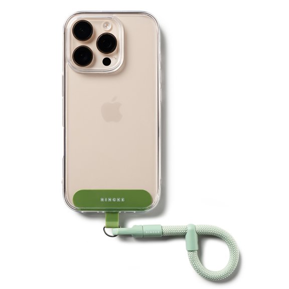 Ringke Holder Link Flow Finger Ring for Lanyard Phone Case, Anti-Drop Adjustable Durable Finger Strap with Tether Tab - Mute Mint