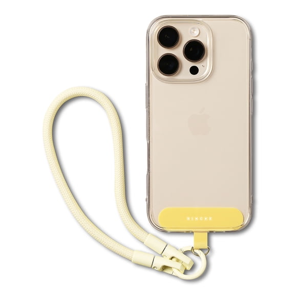 Ringke Holder Link Flow Hand U-Type for Smartphone, Universal Long-Lasting Wide-Fit Wrist Strap with Holder - Butter Yellow