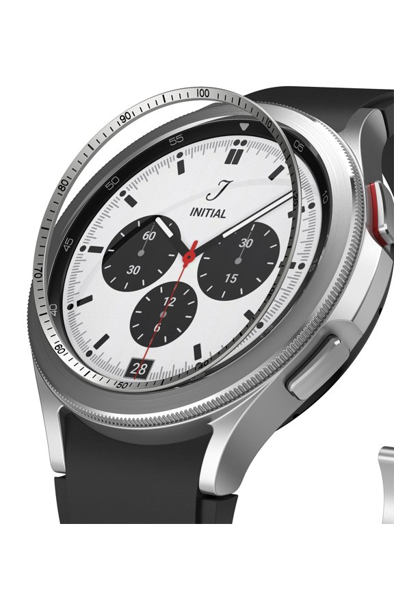 Inner Bezel Styling Compatible with Samsung Galaxy Watch 4 Classic 42mm, Stainless Steel Anti-Scratch Inner Bezel Ring Protective Cover - 42-IN-01 (ST) Silver