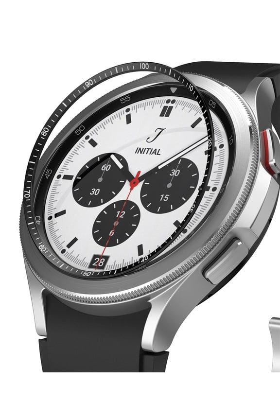 Inner Bezel Styling Compatible with Samsung Galaxy Watch 4 Classic 42mm, Stainless Steel Anti-Scratch Inner Bezel Ring Protective Cover - 42-IN-02 (ST) Black