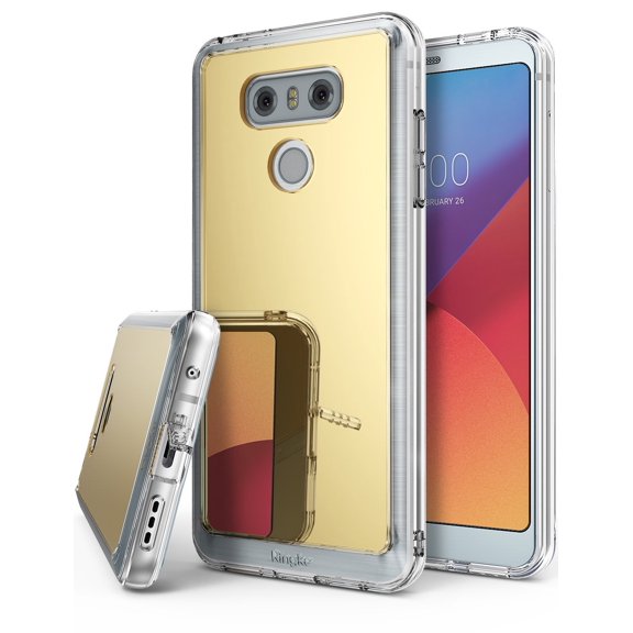 Ringke Mirror Case Compatible with LG G6, Bright Reflection Radiant Luxury Mirror Back Cover - Royal Gold