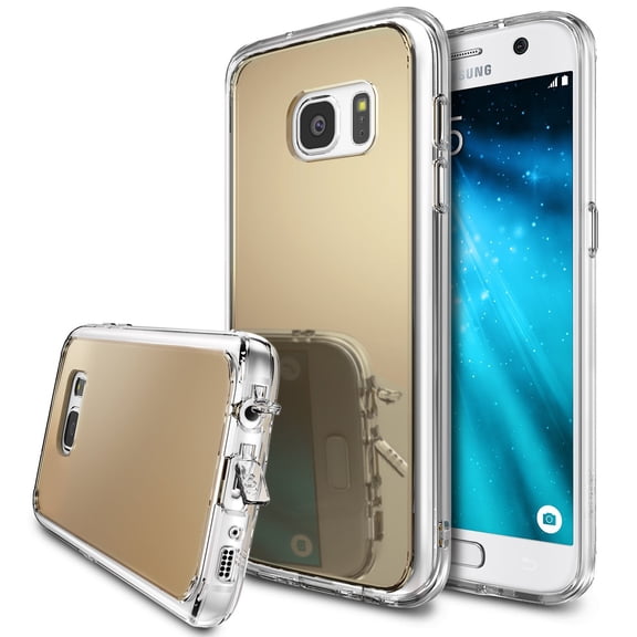 Ringke Mirror Case Compatible with Samsung Galaxy S7, Bright Reflection Radiant Luxury Mirror Back Cover - Royal Gold