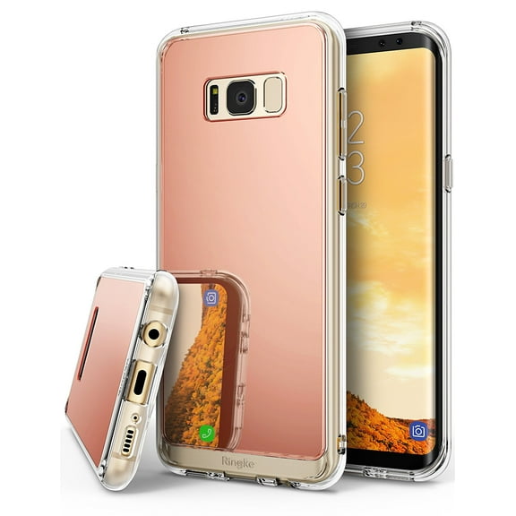 Ringke Mirror Case Compatible with Samsung Galaxy S8, Bright Reflection Radiant Luxury Mirror Back Cover - Rose Gold