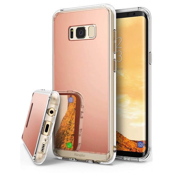 Ringke Mirror Case Compatible with Samsung Galaxy S8 Plus, Bright Reflection Radiant Luxury Mirror Back Cover - Rose Gold